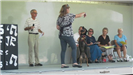 Owner Commanding Dog to Do Tricks